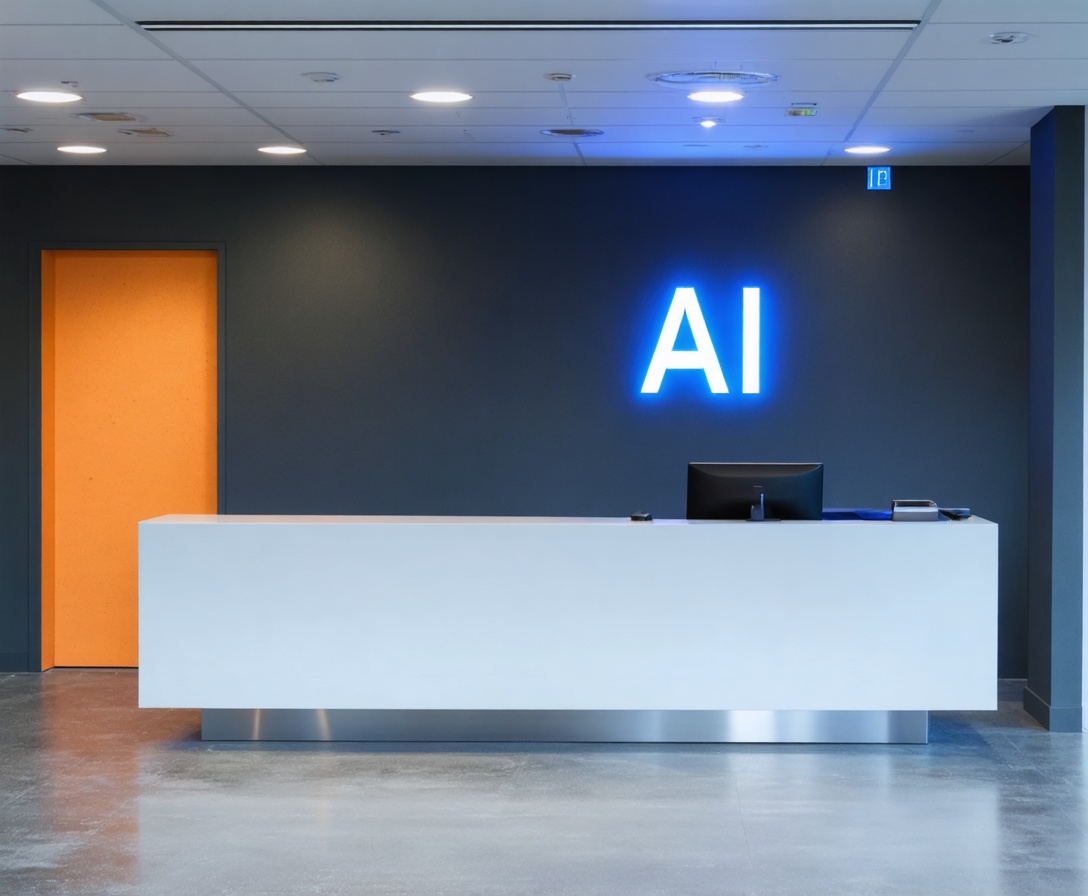 Современная стойка регистрации нашего института с приветливым персоналом